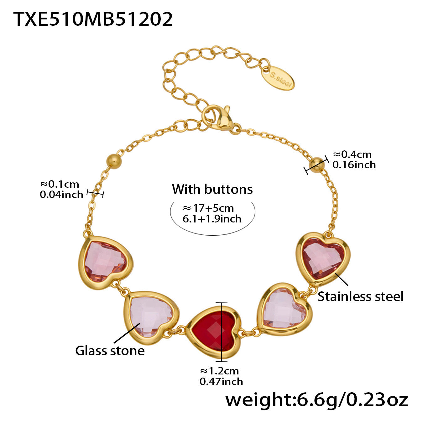 Cut Candy Color Heart-shaped Glass Stone Fashion Exquisite Stainless Rings