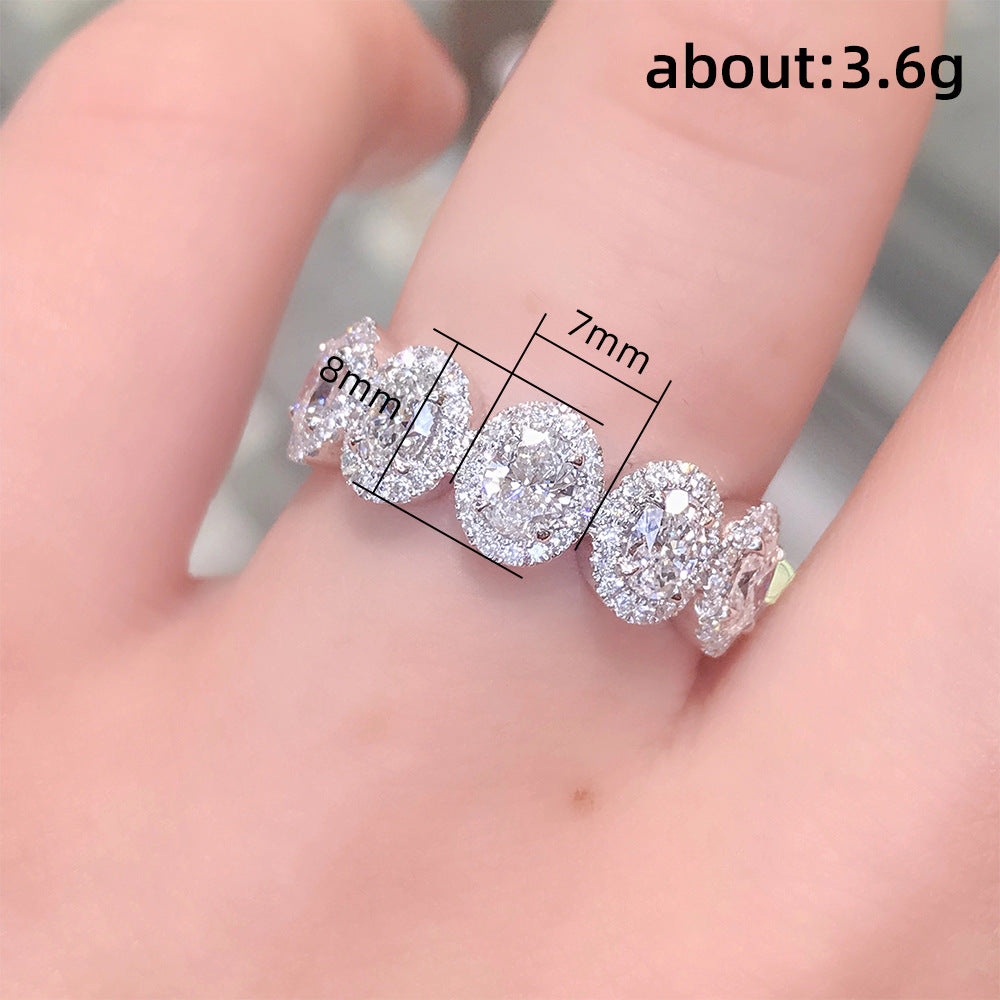 Simple Five Circle Zircon Korean Round Rings