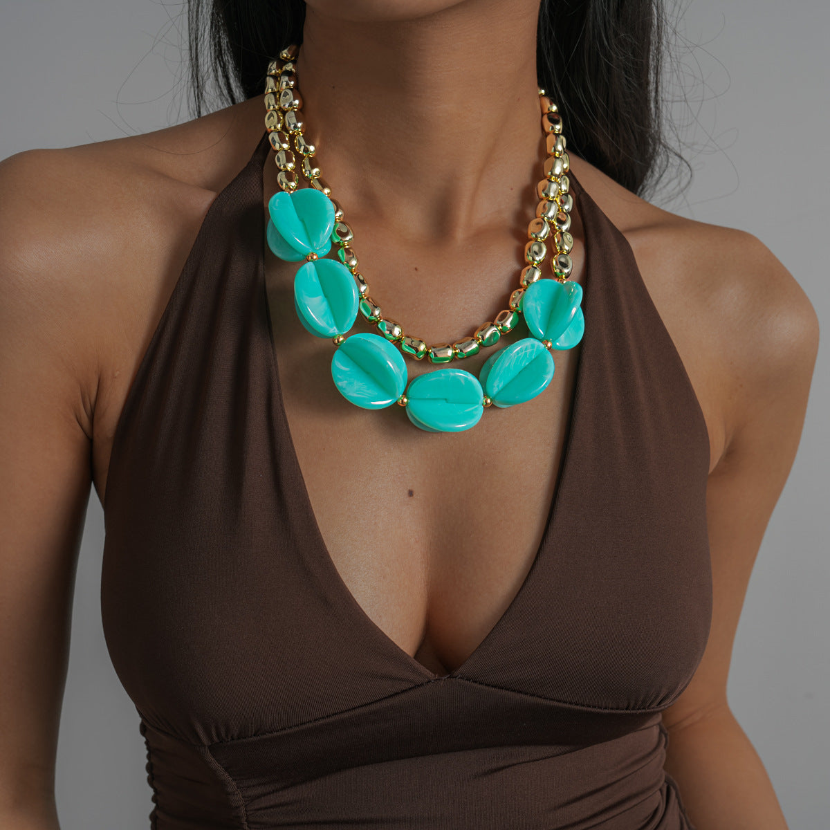 Women's Stitching Retro Personality Fashion Short Niche High Necklaces