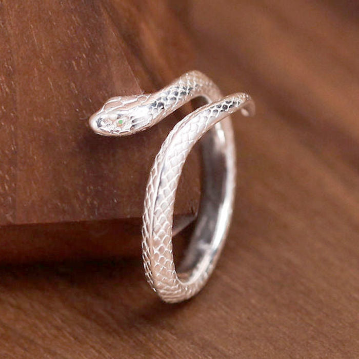 Women's & Men's For Little Finger Simulated Snakes Index Opening Adjustable Design Personality Ring
