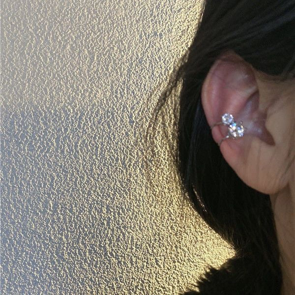 Delicate Rhinestone Female Sweet Cool Cold Style Bone Design Ear Clip