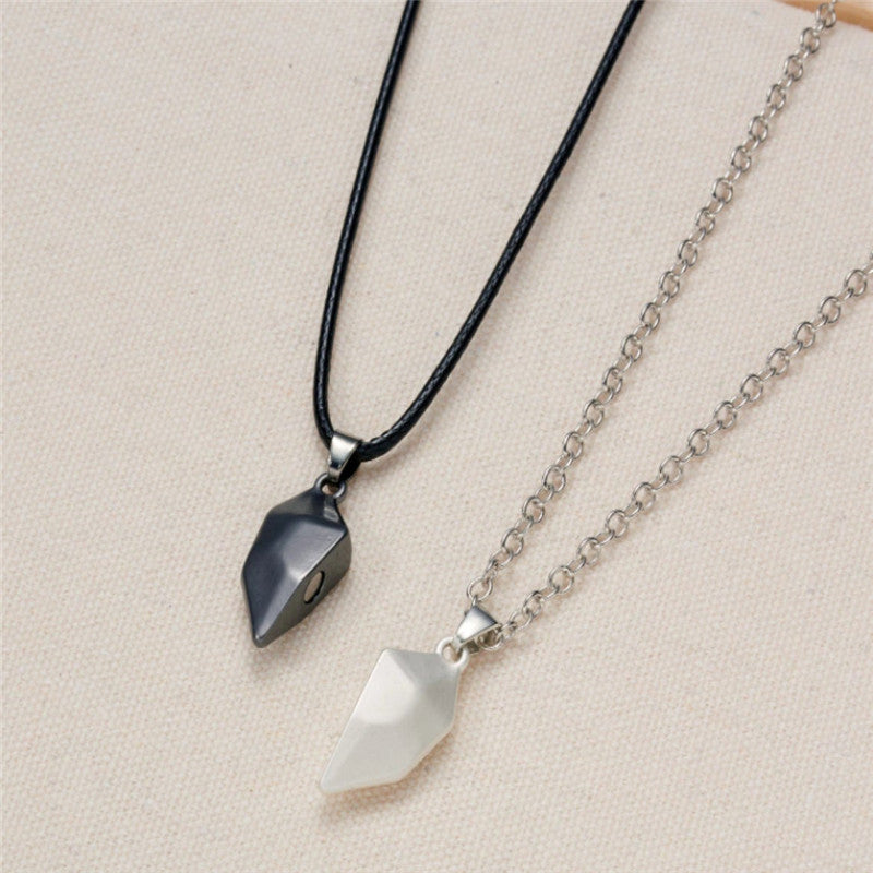 Women's & Men's Love Magnet Couple Color Matching Minimalist Creative Stone Necklaces