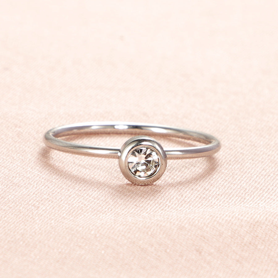 With Birthday Stone Personality Simple Birthstone Rings