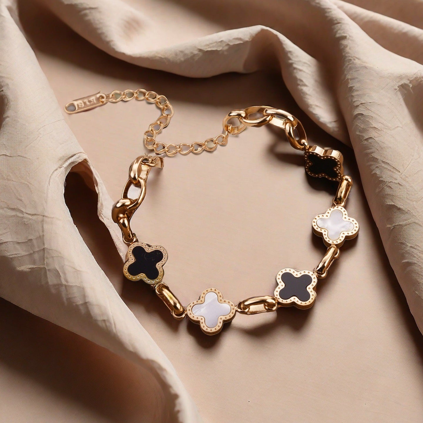 Clover Double-sided Korean Style Couple Simple Design Sense Bracelets