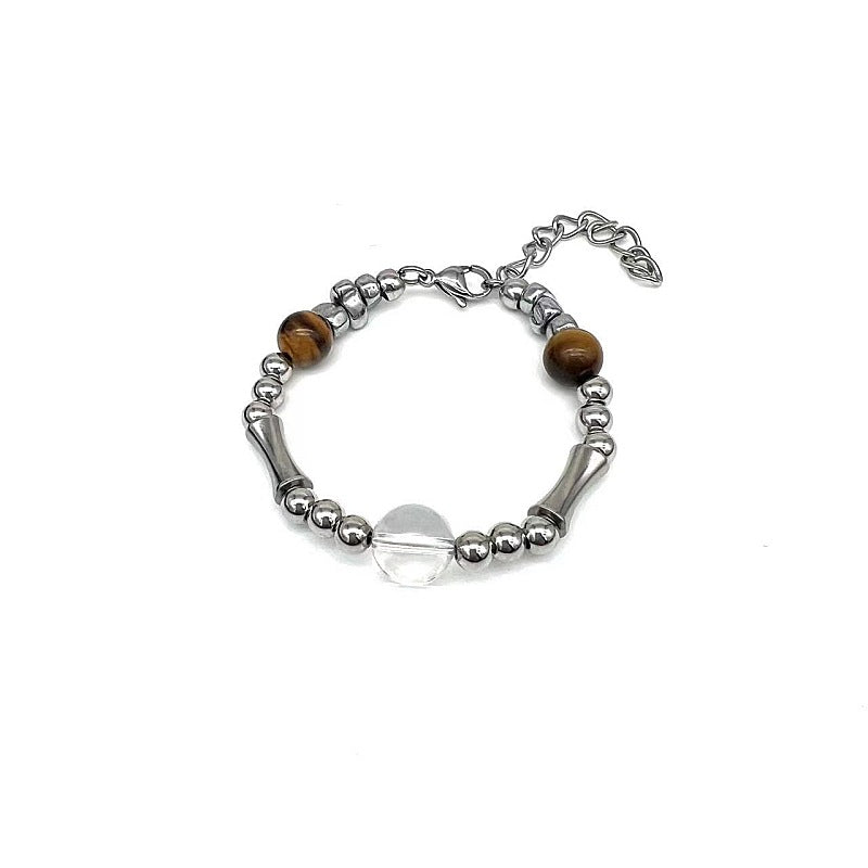 Retro Tigereye Stitching Crystal Stone High-grade Light Luxury Minority Bracelets