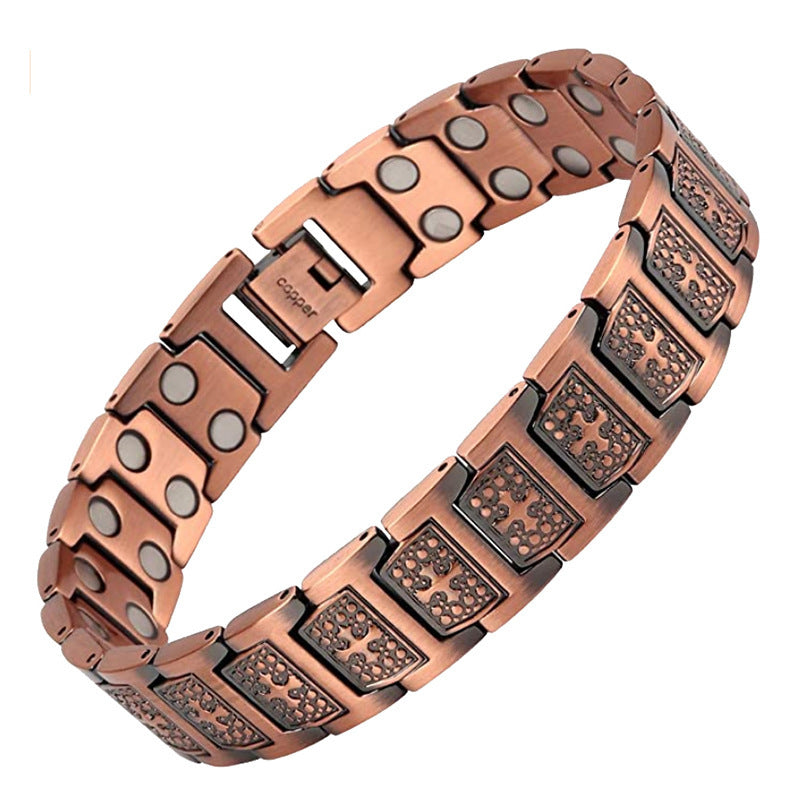 Men's Vintage Fashion Cross Magnet Negative Ion Bracelets