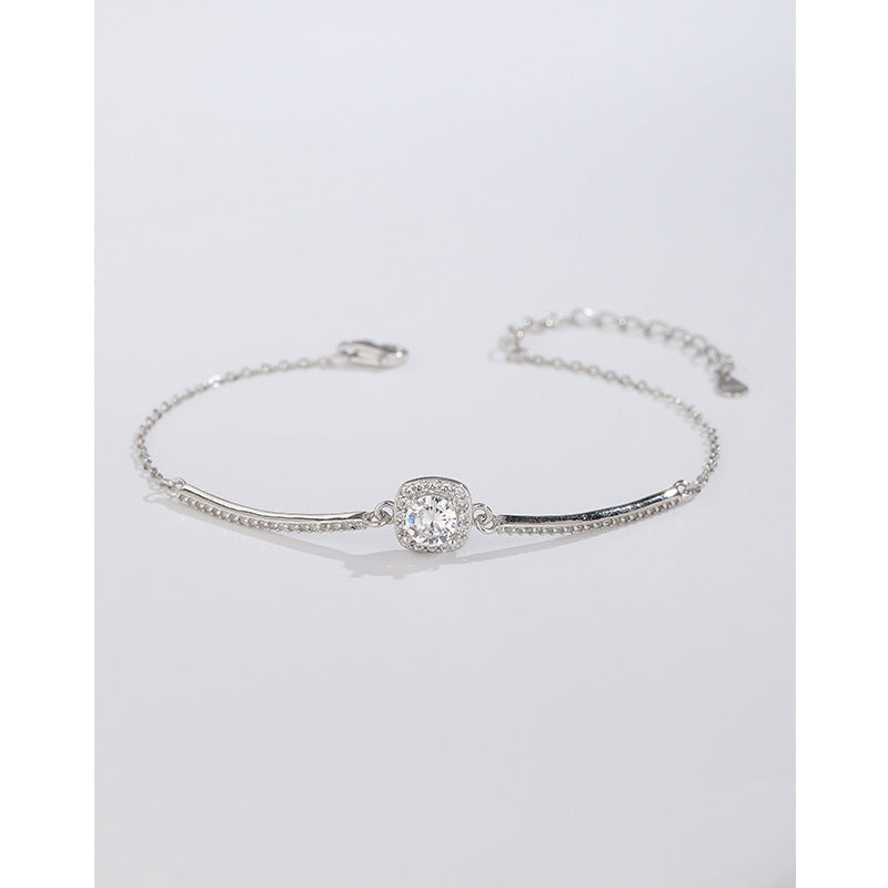 Bracelets de luxe raffinés Grace Diamond Full Square High Sense