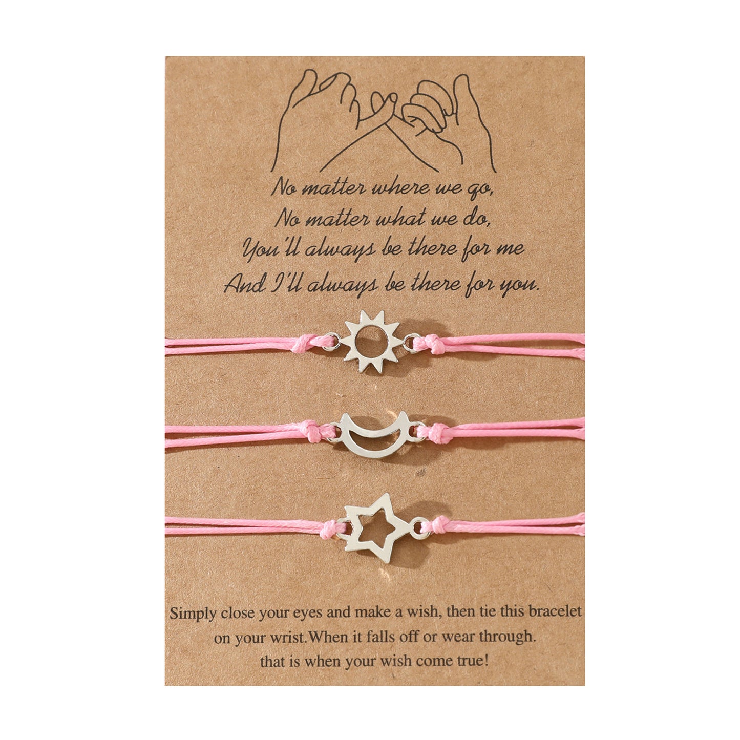 Friendship Card Personality Alloy Sun Moon Bracelets