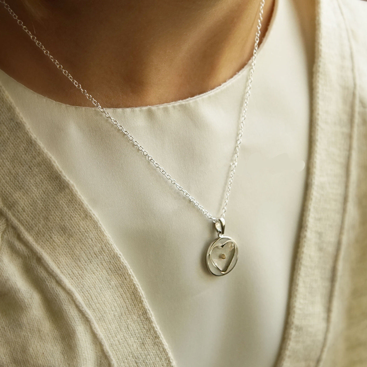 Steel Love Round Cabbage Seed Unique Necklaces
