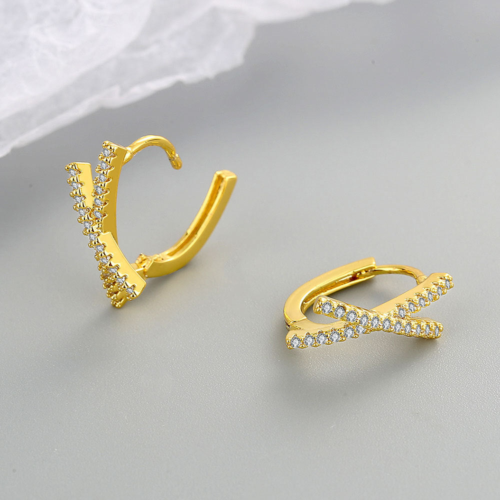 Style Retro Cross Diamond Metal Ear Cuff Female Design Rings