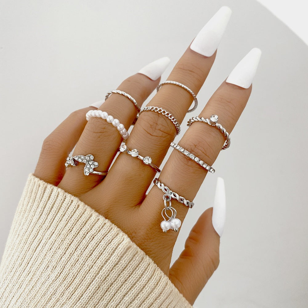 Clearance Vintage Creative Heart Hollow Butterfly Rings