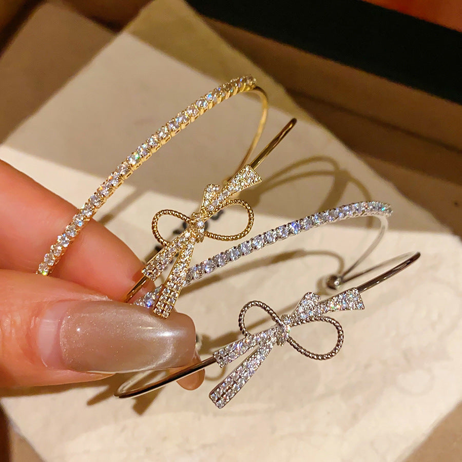 Women's Style Temperament Zircon Bow Sweet Light Luxury High Bracelet