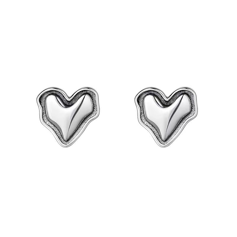 Damen-Ohrringe „Sier Needle Love Heart Design“, hochwertig, zart und leicht