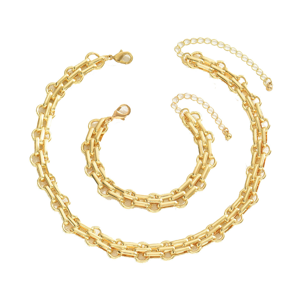 Personalized Metal Design Sense Female Niche Exaggerated Alloy Long Clavicle Jewelry Set