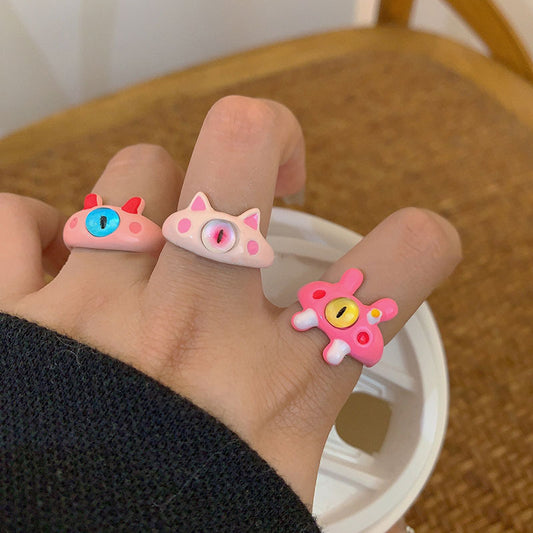 Cat Monster Childlike Cute Index Finger And Sweet Rings