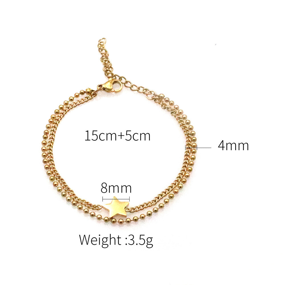 Women's Fashionable Small Jewelry Stainless Steel Map Bracelets