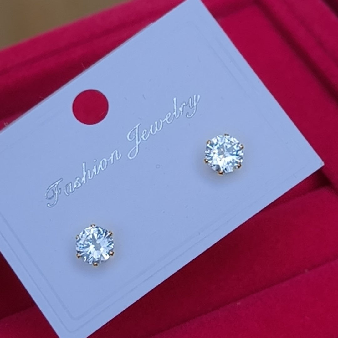 Men's Cross Five-pointed Star Black Zircon Stainless Steel Stud Earrings