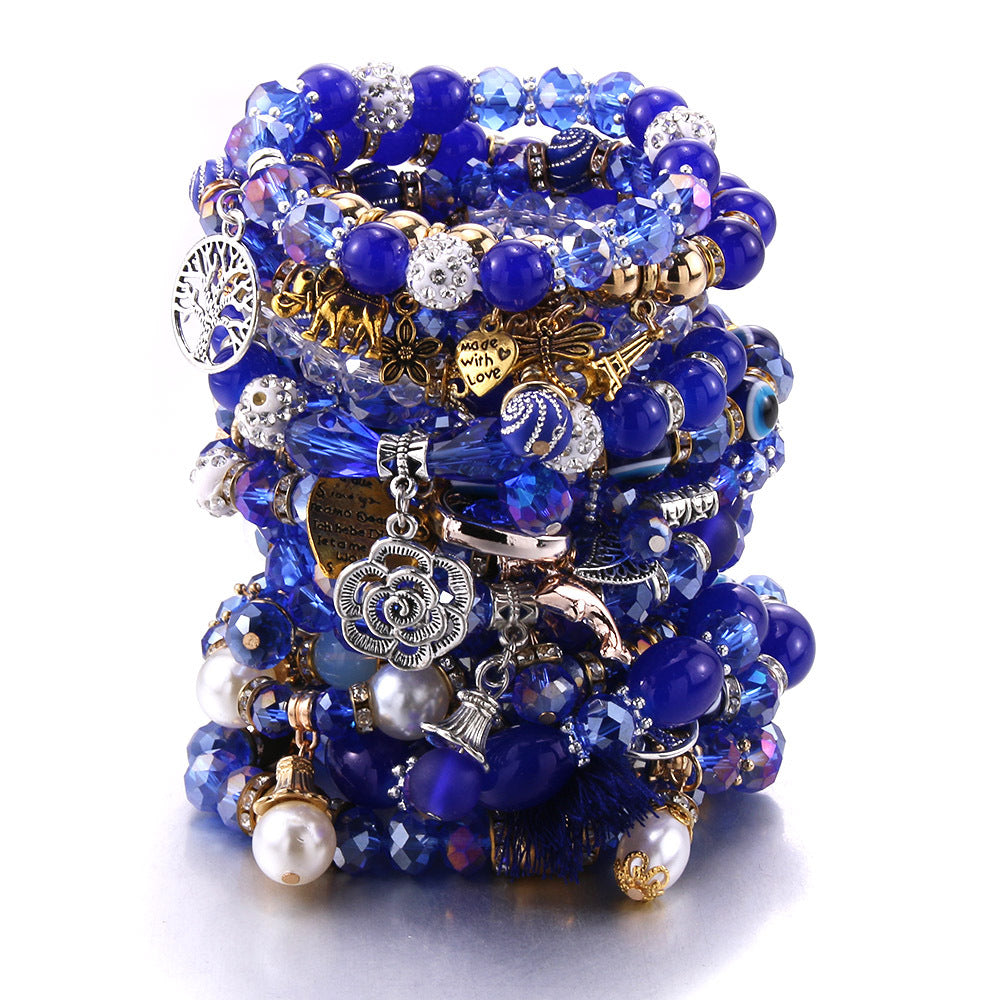 Women's Grid Popular Adjustable Crystal Love Butterfly Bracelets