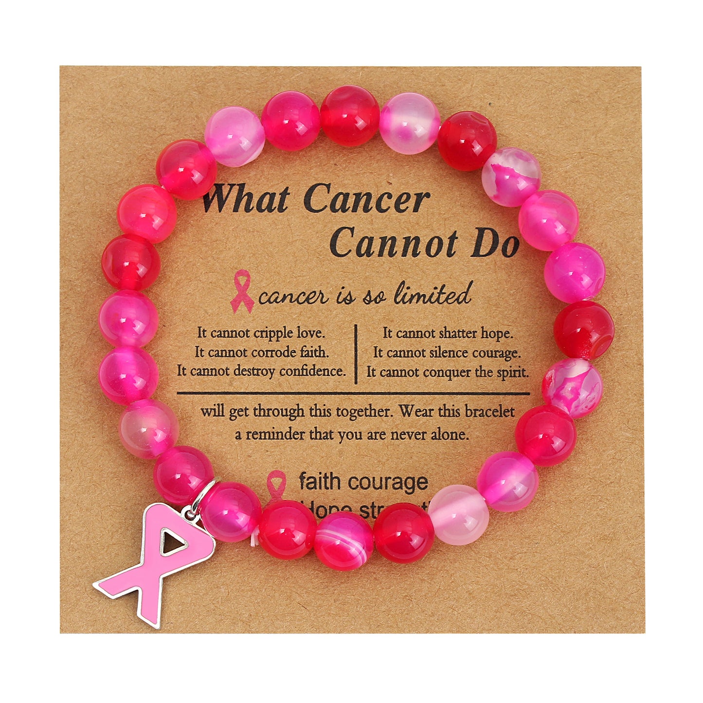 Women's Pink Ribbon Promotional Female Breast Prevention Bracelets