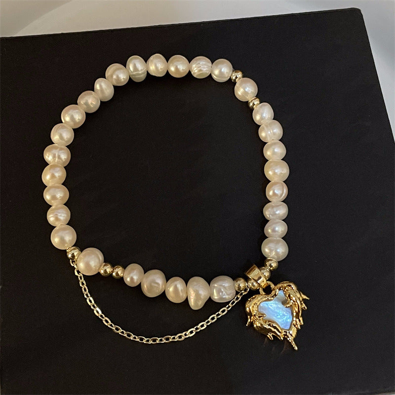 Bracelets d'eau douce de forme baroque de haute qualité et de luxe léger pour femmes