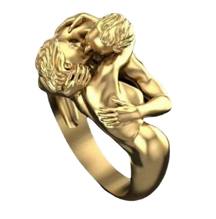 Women's & Men's & Ornament Golden And Love Art Rings