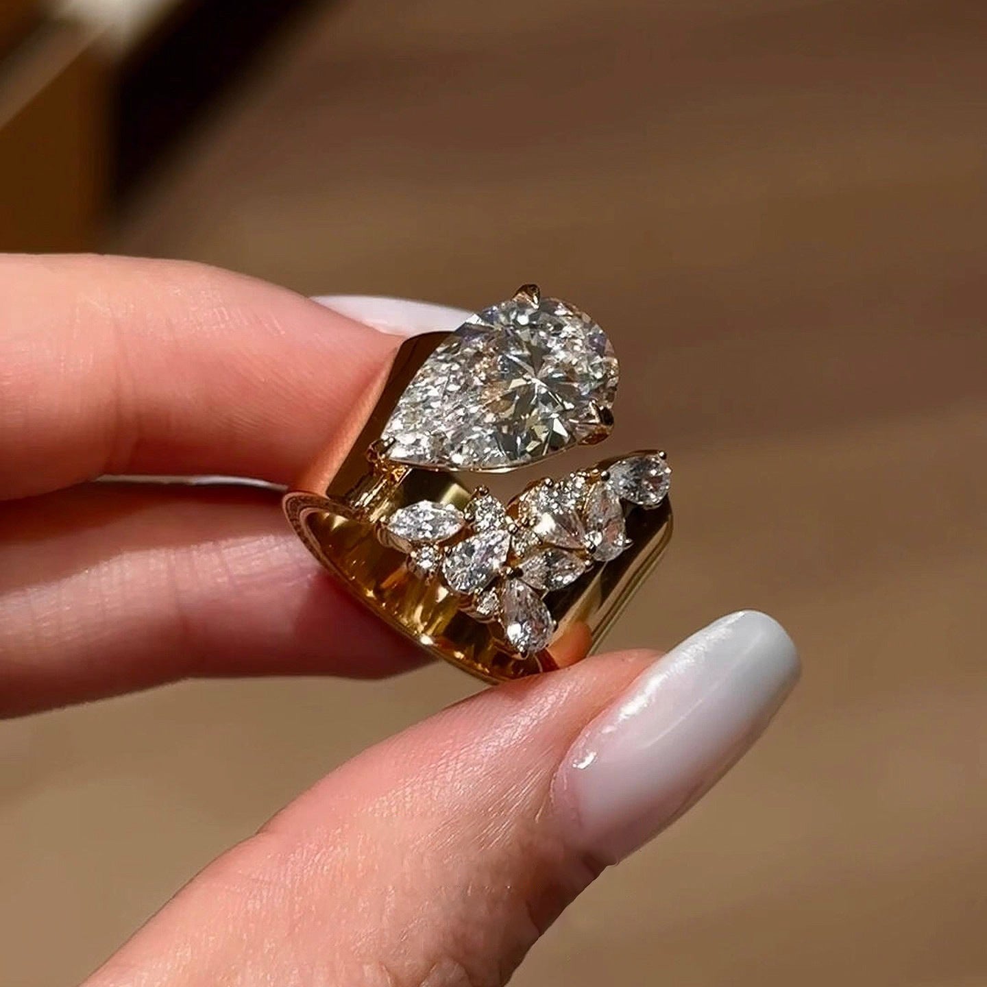 Women's Double-headed Rhinestone Open Light Luxury High-grade Ring