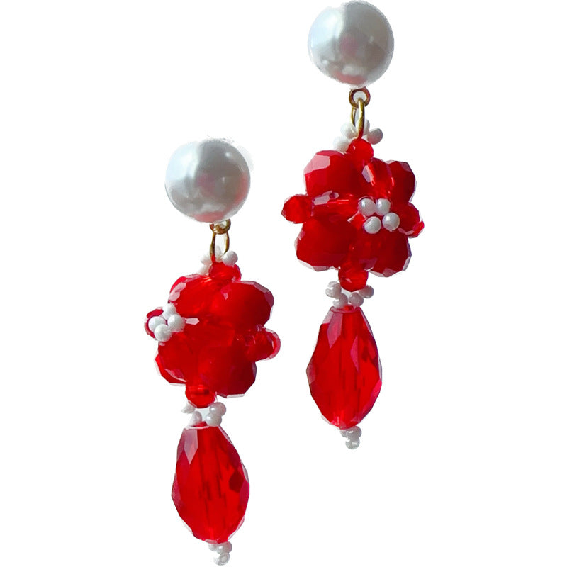 Boucles d'oreilles pendantes en forme de fleur, boucles d'oreilles d'ambiance lumineuse et belle