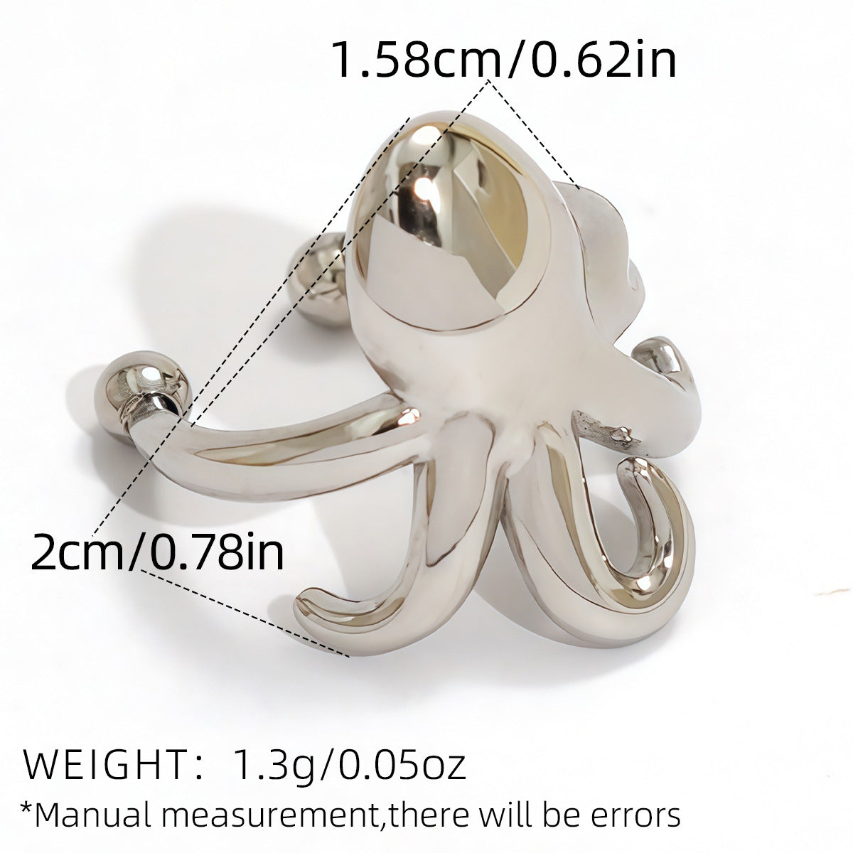 Light Luxury High-grade Exaggerated Design Octopus Rings