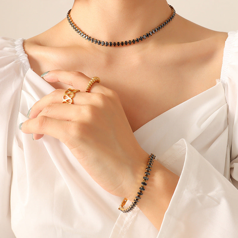 Lady Sense Elegant Graceful Solid Color Colorful Crystals Zircon Bracelets