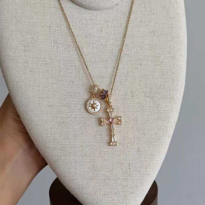 Women's Light Luxury Full Diamond Purple Clavicle Chain Personality Affordable High-grade Necklace