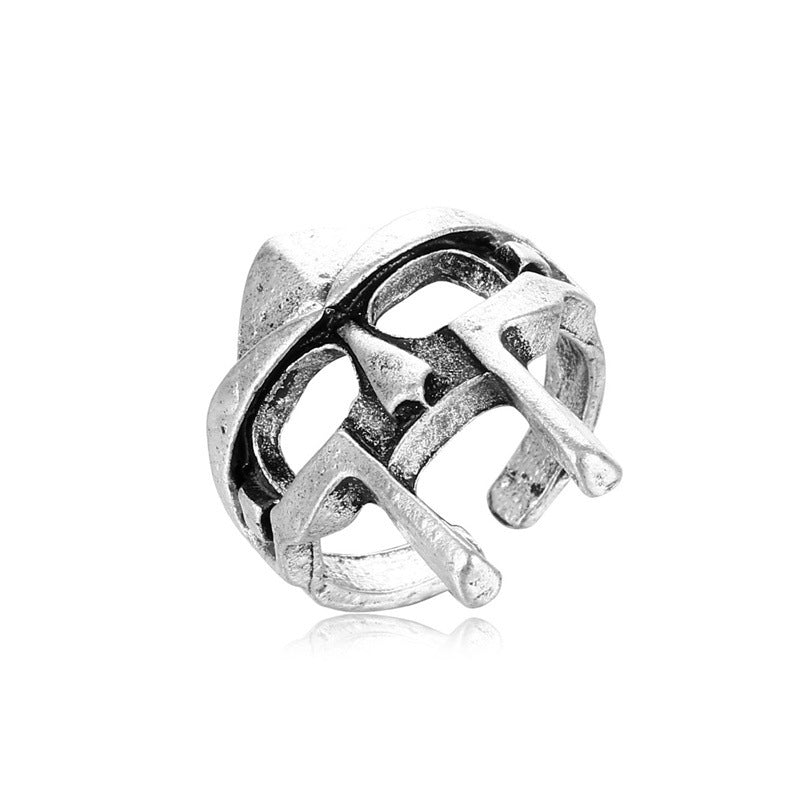 Fashion Retro Distressed Temperament Trend Alloy Ring