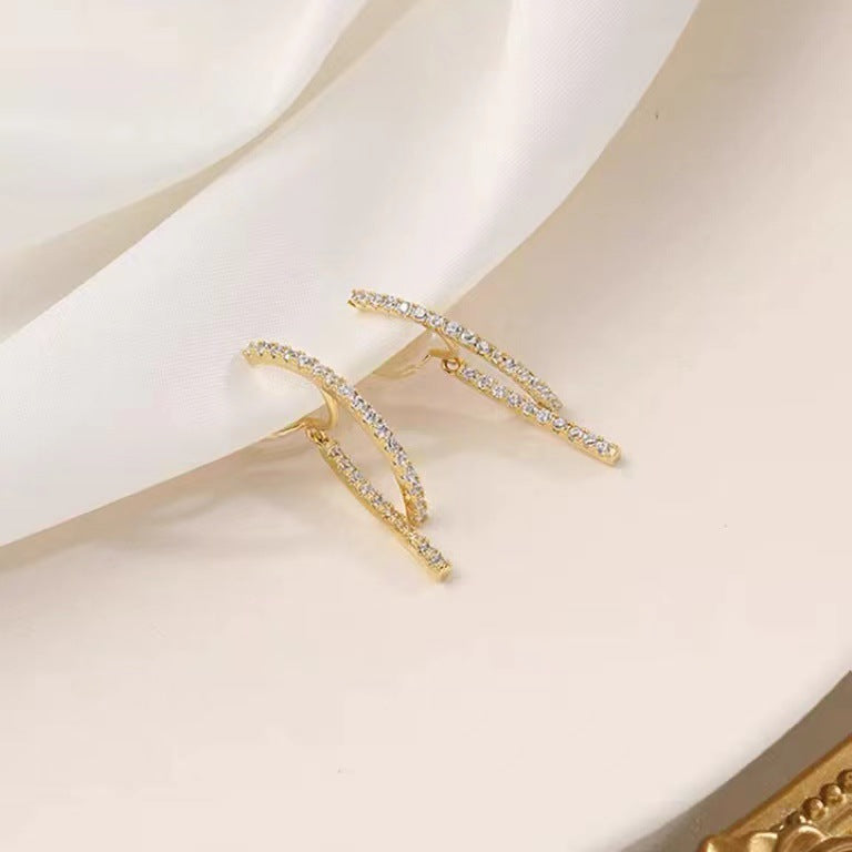 Women's High-grade Fashion Earless Fashionable Exquisite Micro Inlaid Zircon Mosquito Ear Clip
