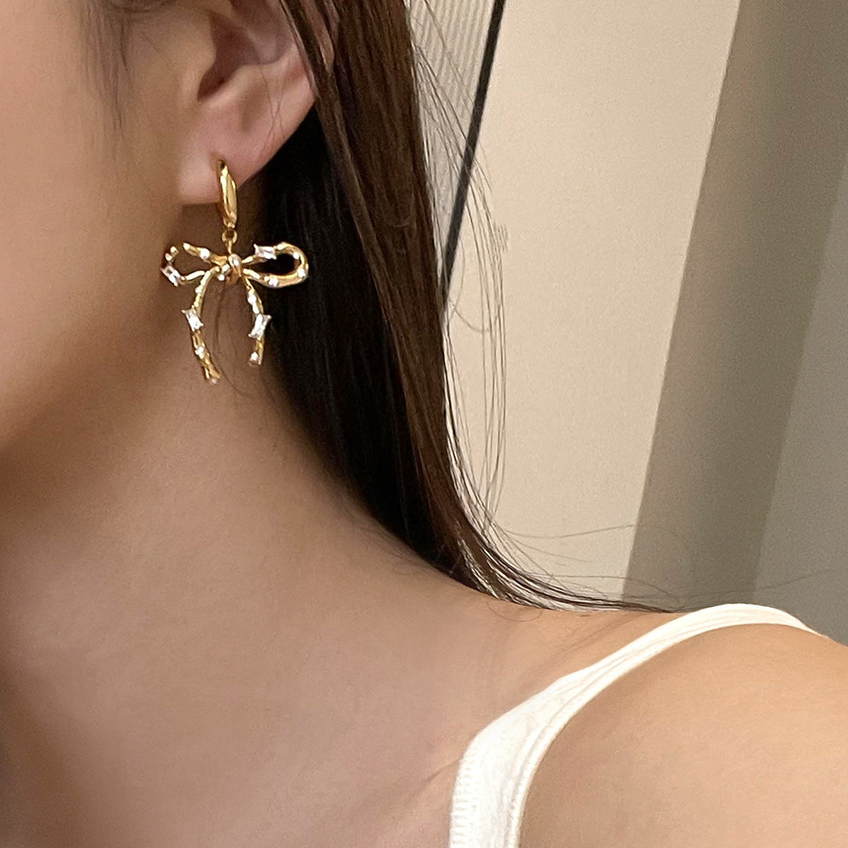 Fairy Bray Knot Three-dimensional Radian Bow Clavicle Chain Simple Tide Jewelry Set