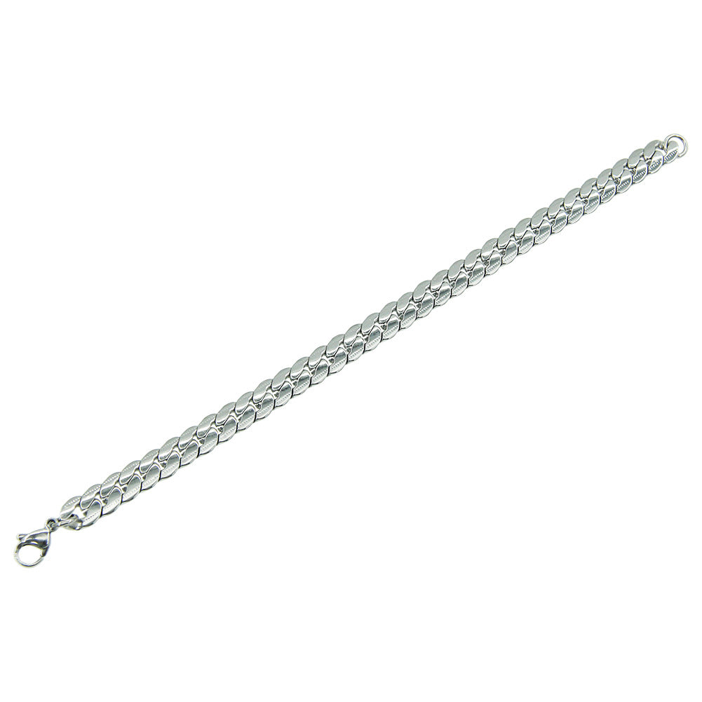 Women's & Men's & Glossy Titanium Steel Cuban Link Chain Cold Wind Bracelets