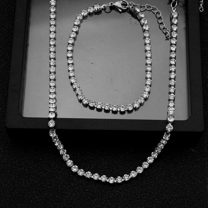 Women's & Men's Classic Personalized Minority Trendy Universal Twin Titanium Steel Clavicle Bracelets