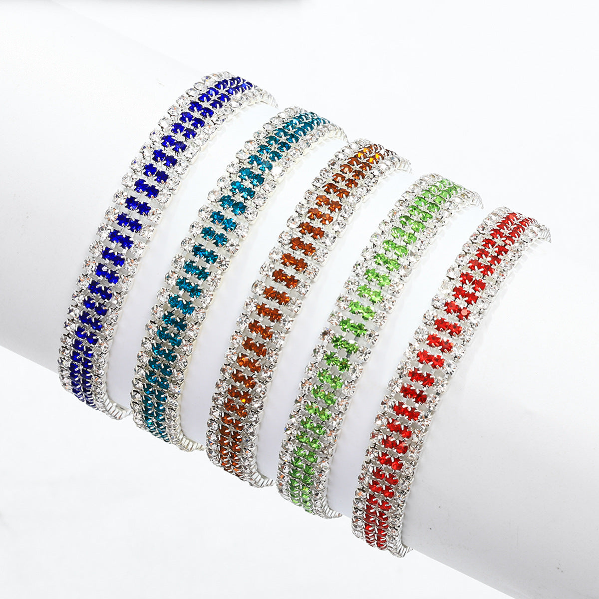 Women's Roman Crystal Gold Simple Full Diamond Claw Bracelet