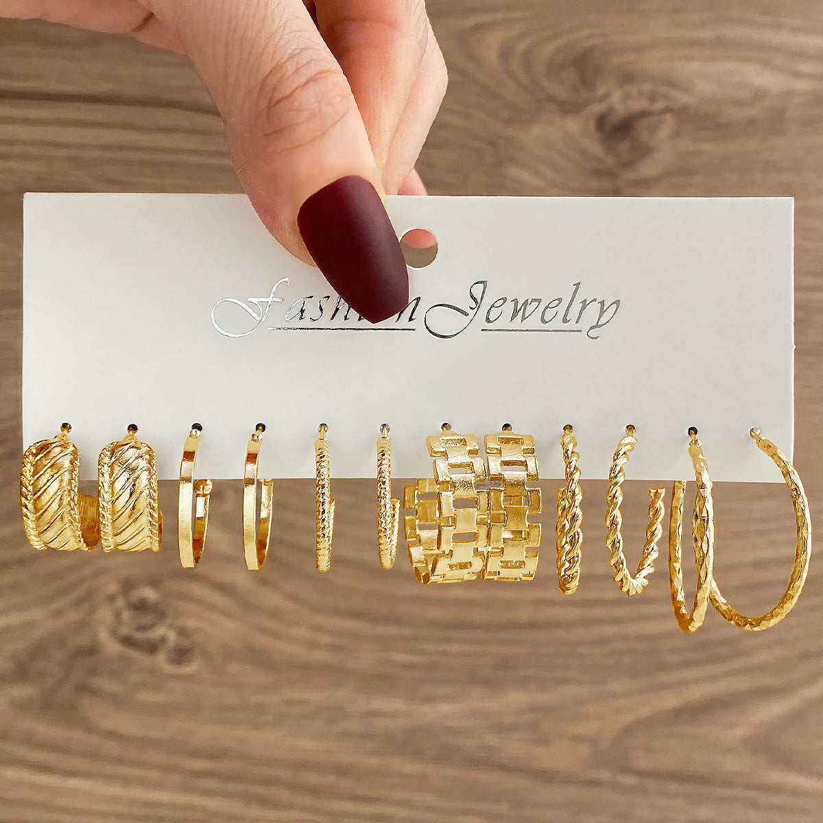 Luxury Ornament Card Creative Golden Watch Earrings