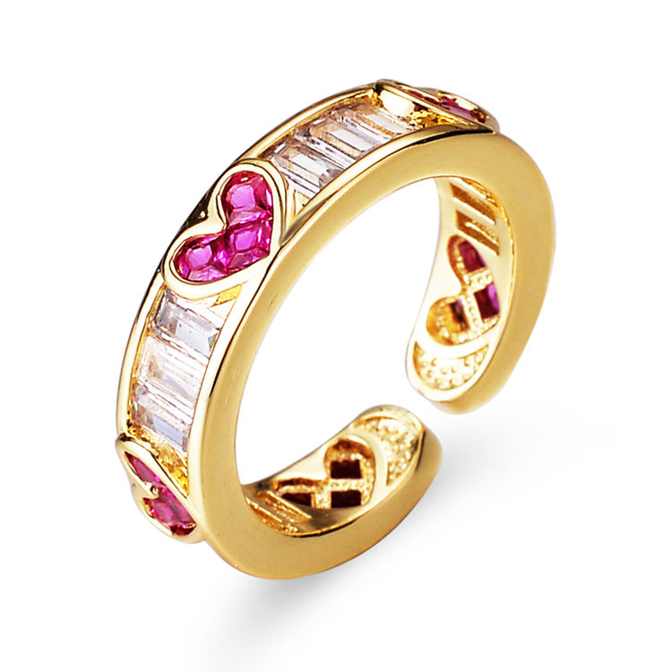 Light Luxury Niche Design Diamond Open Rings