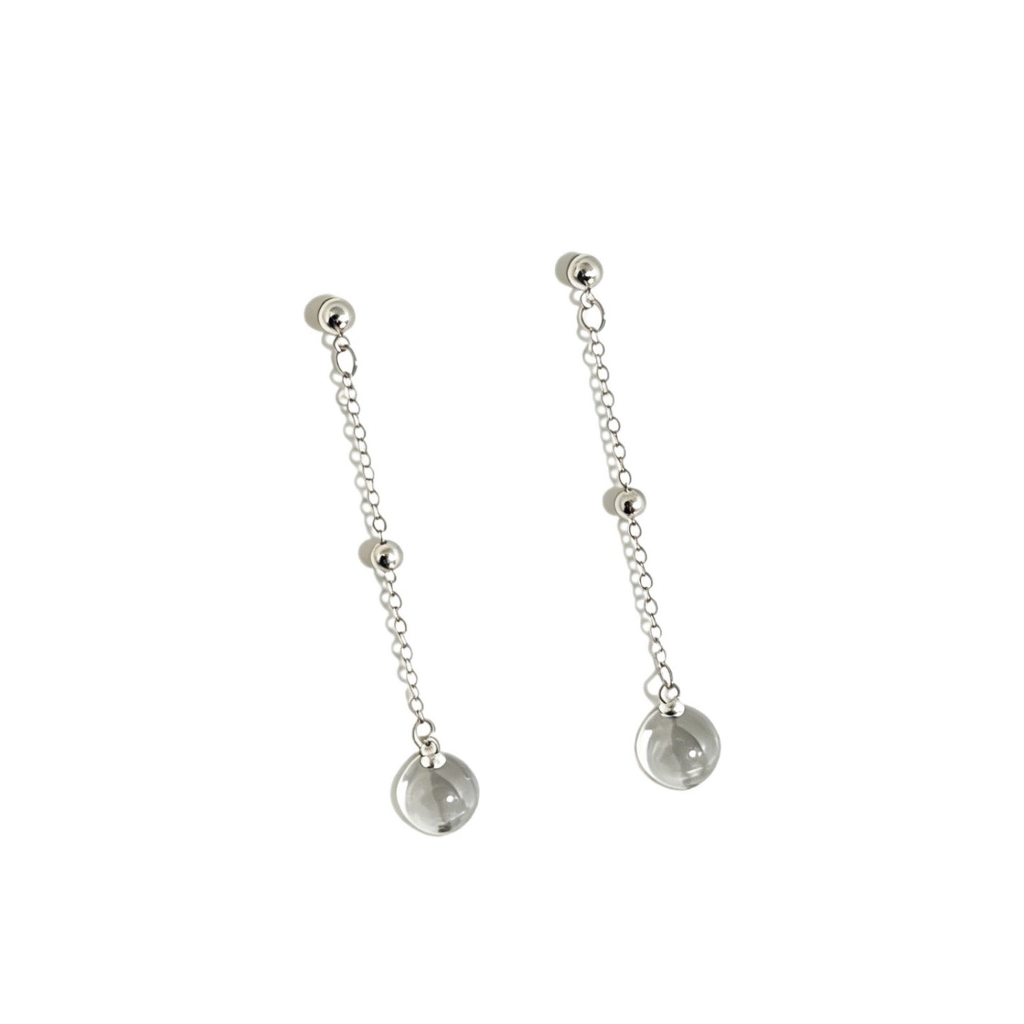 Crystal Ball Special Interest Light Luxury Elegant Long Tassel Without Rings