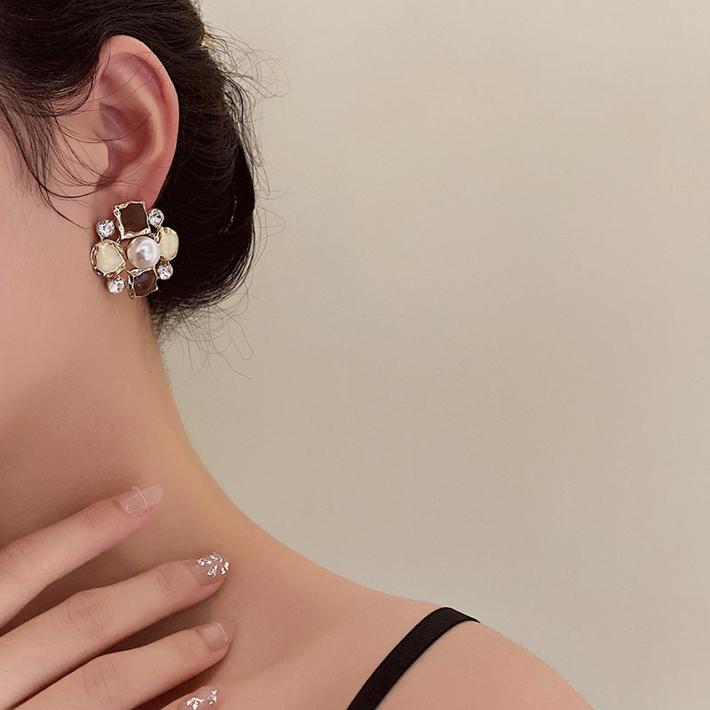 Boucles d'oreilles de luxe en perles géométriques irrégulières, de haute qualité