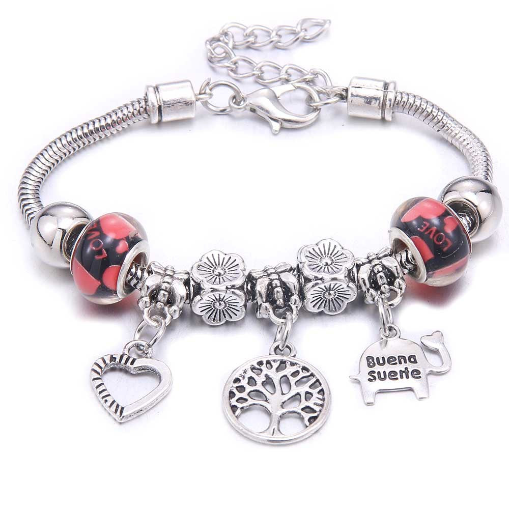 Women's Grid Popular Adjustable Crystal Love Butterfly Bracelets