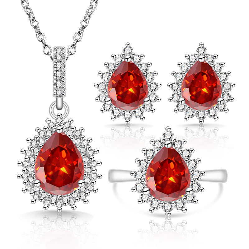 Women's Drop-shaped Colored Gems The Crystal Live Rings