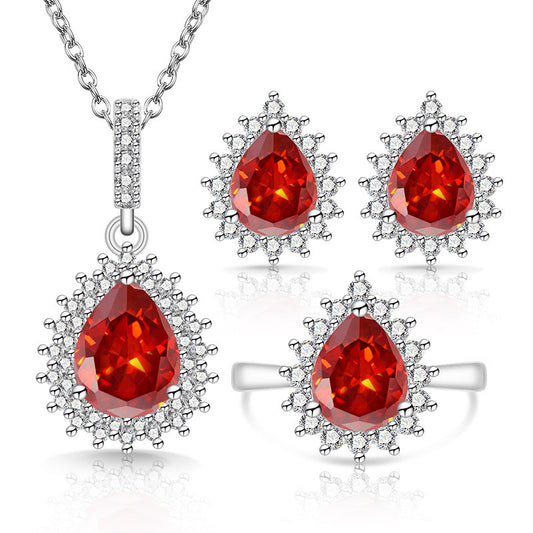 Women's Drop-shaped Colored Gems The Crystal Live Rings