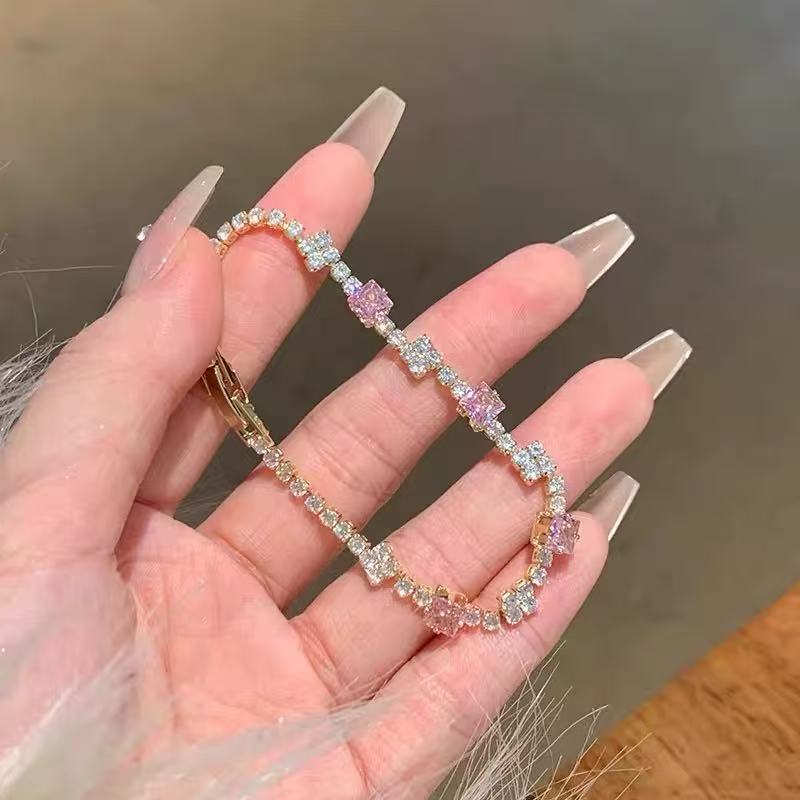 Women's Light Luxury High-grade Sterling Sier Flashing Zircon Bracelets