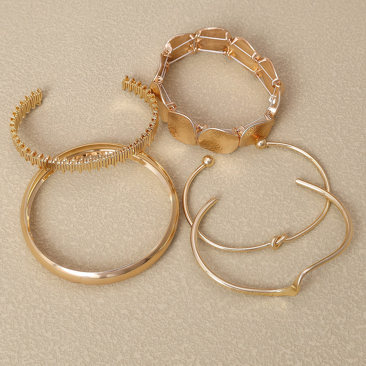 Durable Glossy Iron Alloy Handmade Gold-plated Bracelets