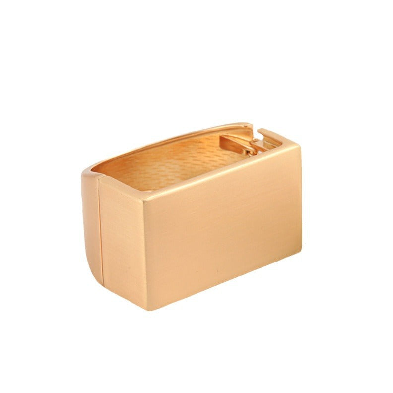 Minimalist Exaggerated Punk Unisex Style Geometry Rectangle Design Glossy Bracelet
