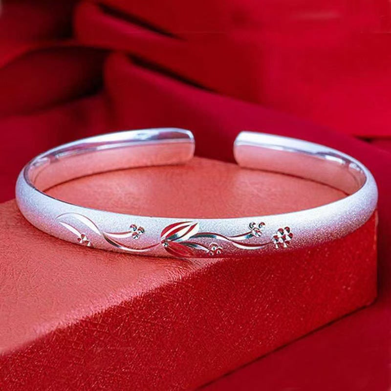 Women's Solid Open-end Polished Imperial Concubine Heart Sutra To Give Mom Bracelets