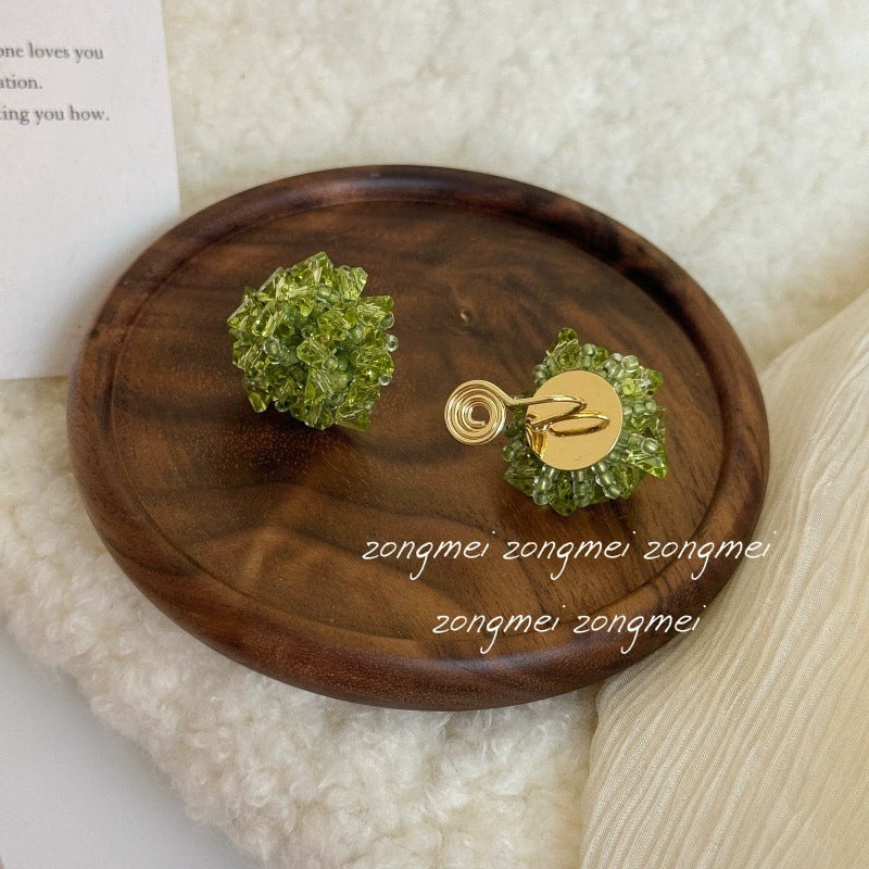 Fresh Beaded Niche High Sense Holiday Unique Without Pierced Ears Rings
