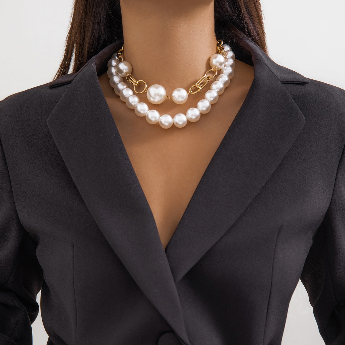 Women's Exaggerated Punk Round Beads String Of Personality Necklace
