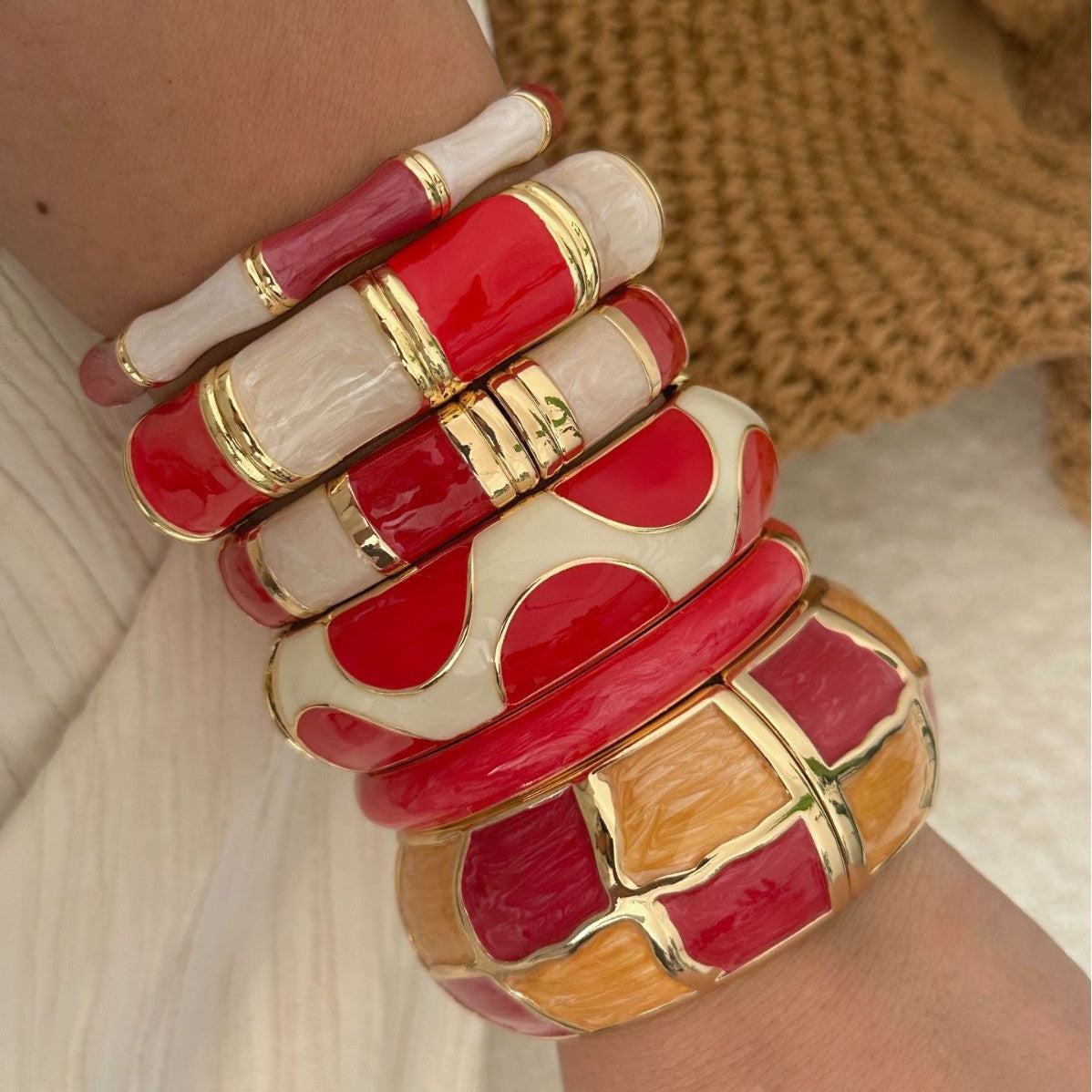 Alloy Female Personality Enamel Drop Oil Vacation Style Bracelets